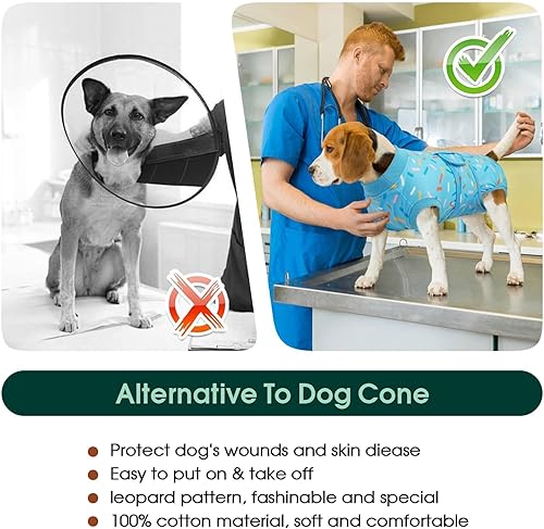 Miniatura 98 de Kuoser Traje de cirugía para perro, cómodo traje de recuperación para perros, mameluco protector posoperatorio, alternativa suave al cuello E