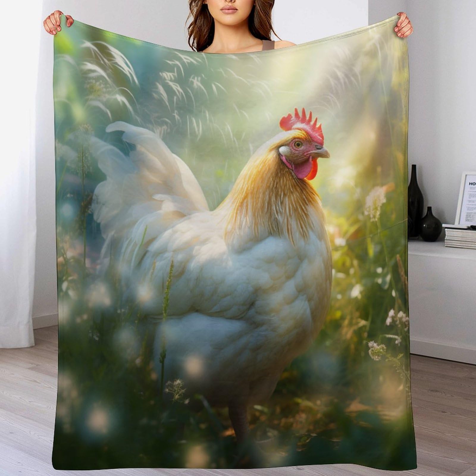 Couverture poulet imprimée pour lit couverture enfants adulte flanelle lavable 130x180