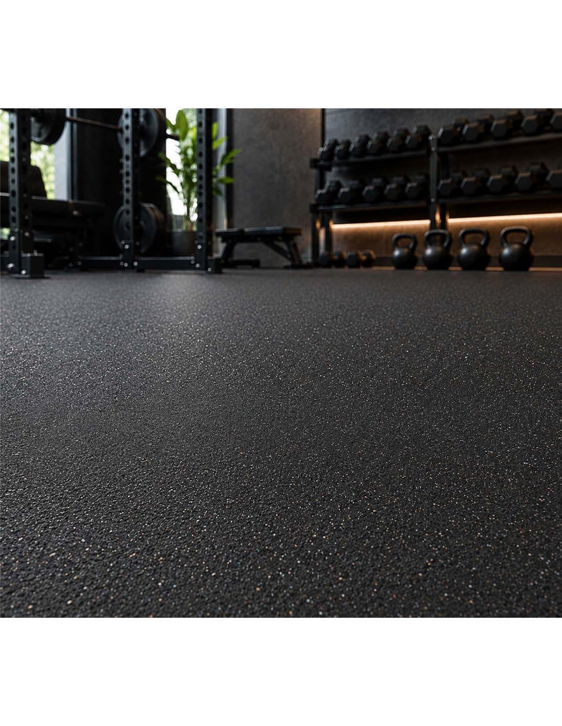 Jardin202 - Esterilla de Ejercicio y Fitness Especial para Gimnasios | EPDM Negro | Base Negra