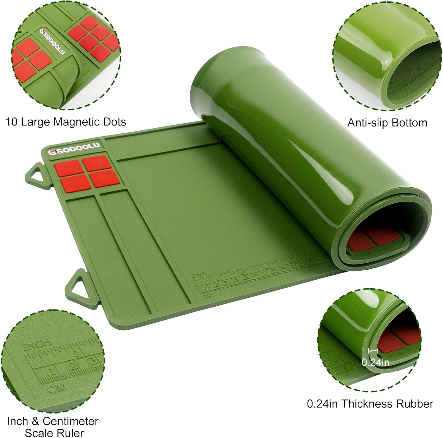 Gun Cleaning Mat Rifle Cleaning Mat Large, Magnetic Gun Maintenance Mat with Cleaning Supplies & Ruler, Universal Gun Cleaning Kit with Anti-Slip Rubber Cleaning Pad for All Guns