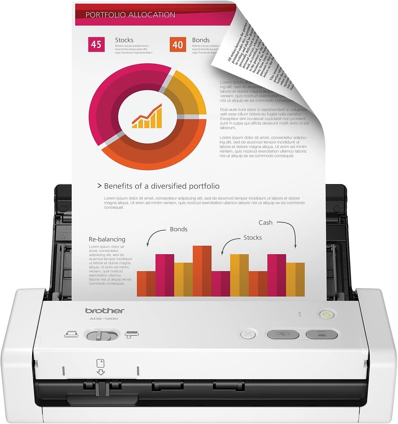 Easy-to-Use Compact Desktop Scanner, ADS-1200, Fast Scan Speeds, Ideal for Home, Home Office or On-The-Go Professionals