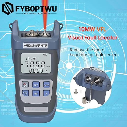Miniatura 8 de 2 unids 3 en 1 función probador de fibra óptica medidor de potencia óptica portátil (FCSCST) y localizador de fallas visuales VFL 6.2 mi e