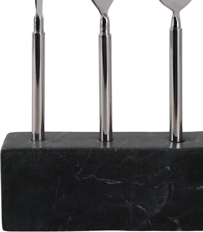 Kit de Bartender Moderno con Base de Mármol - Set de 4 Piezas, Negro y Plateado miniatura 7