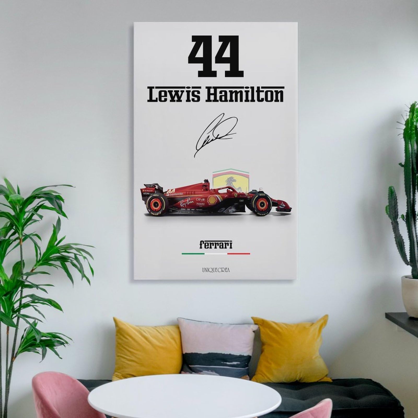 Poster Lewis Hamilton Ferrari Racing - Impression A4 (21x29,7 Cm) - Décoration Murale Pour Fans De Formule 1 | Sans Cadre - 7