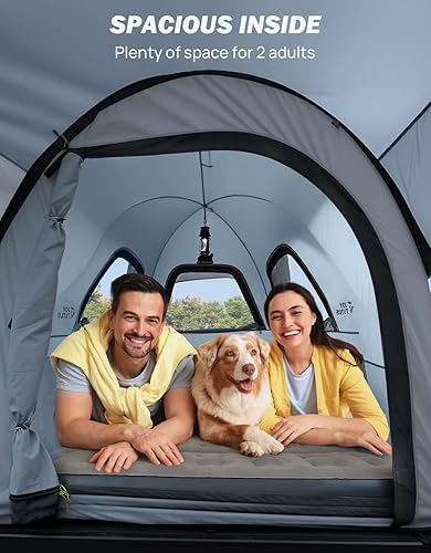 Miniatura 5 de JOYTUTUS Cybertruck - Tienda de campaña con toldo, impermeable de poliuretano de 78.740 in de doble capa para 2 personas, plataforma trasera de