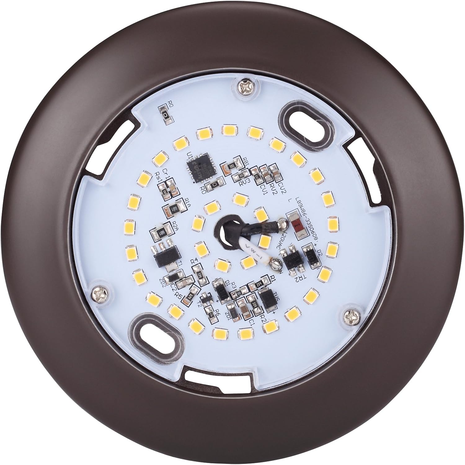 GETINLIGHT Dimmable LED Disk Light, 4-Inch, Surface Mount or Recessed, Soft White 3000K, Matte Bronze Finish, ETL Listed, Wet Location Rated, IN-0301-1-BZ