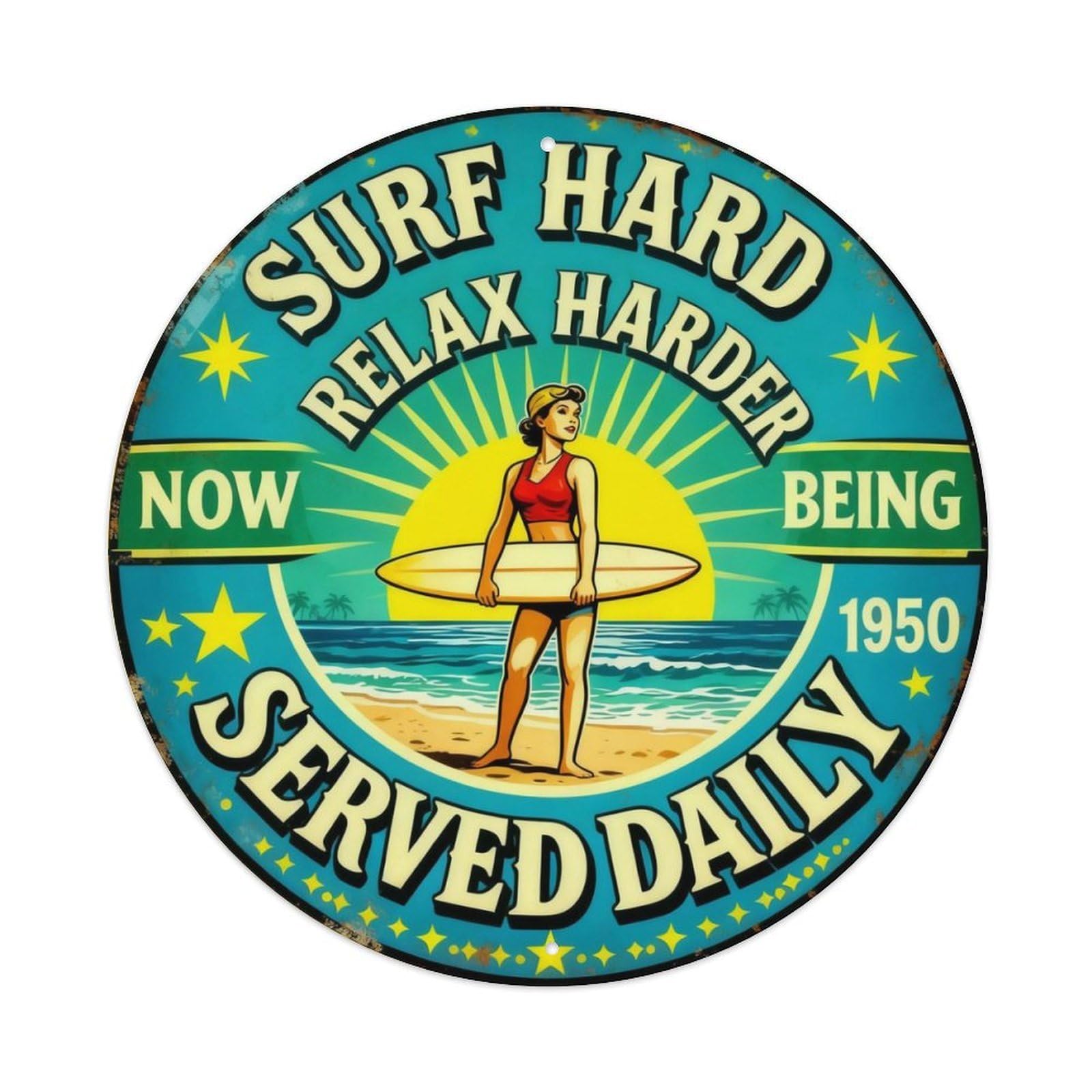 Retro Surf Beach Tin Sign Metal Tin Sign Plaque