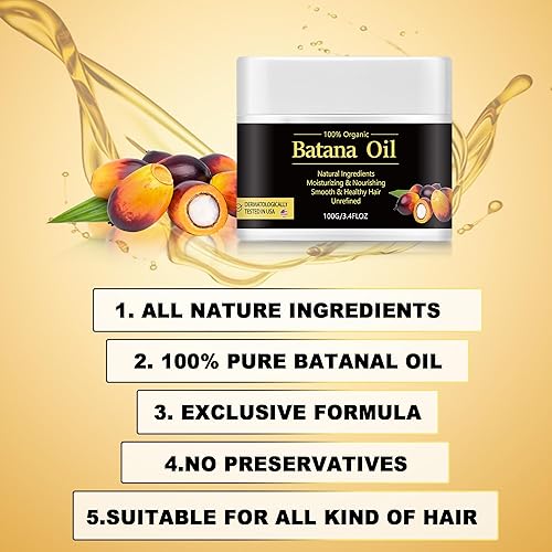 Miniatura 3 de CCbeauty Aceite de batana 100% crudo de Honduras, aceite de batama sin refinar para un crecimiento del cabello visiblemente más grueso y fuerte para