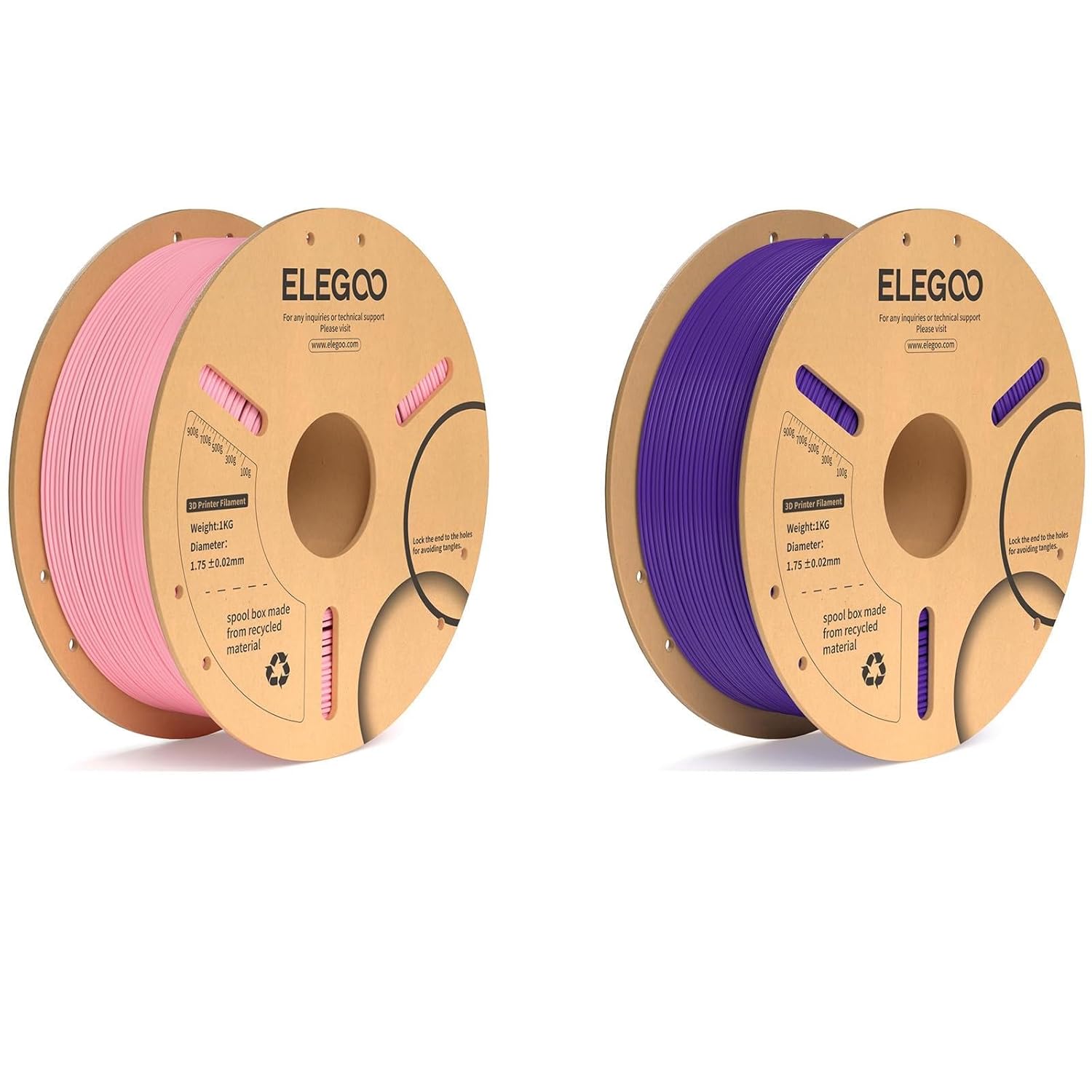 PLA Plus Filament Pink 1KG & PLA Filament Purple 1KG