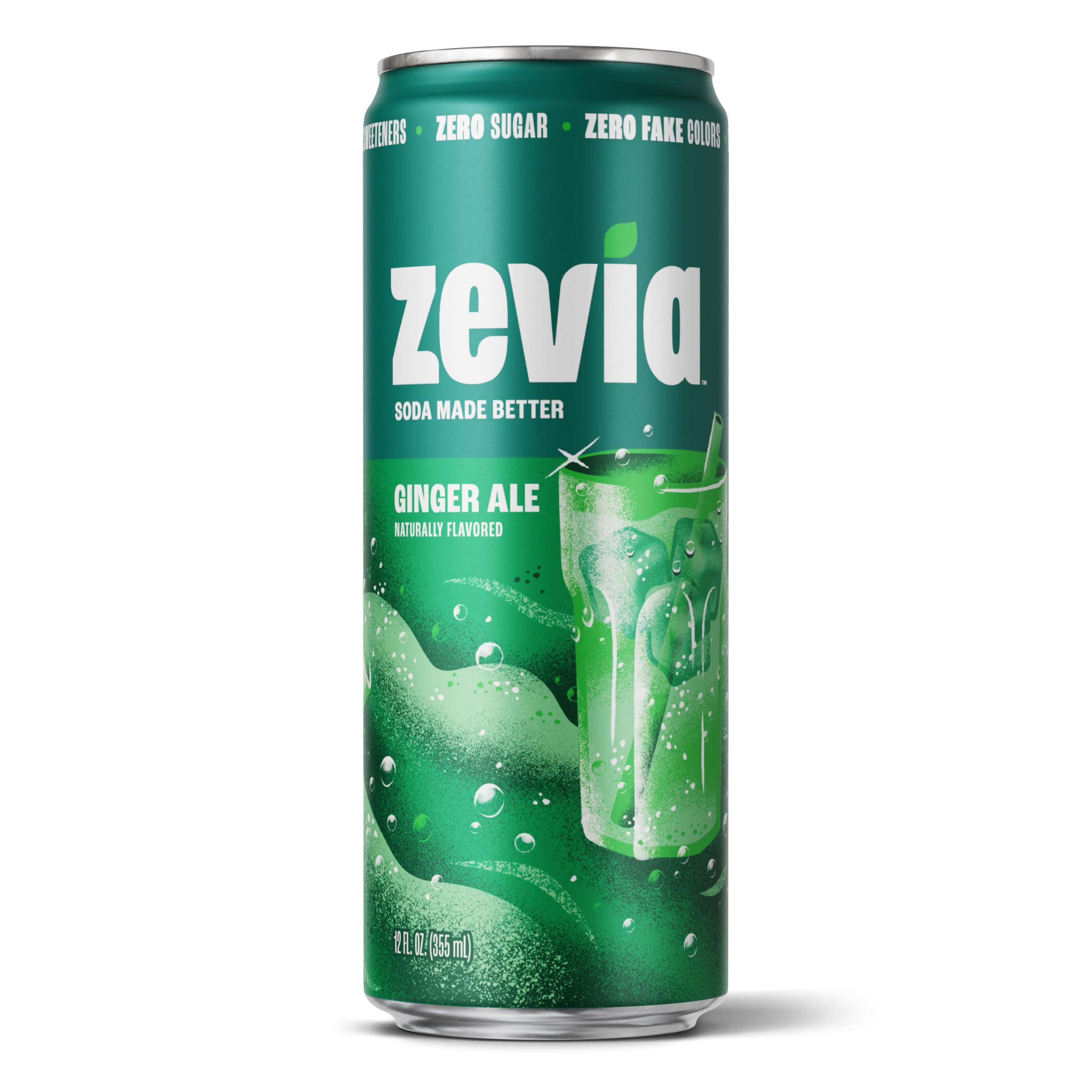 Amazon.com : Zevia Zero Sugar Soda, Ginger Ale, 12 Ounce Sleek Can