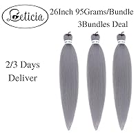 Vista 2 de Extensiones de Cabello para Trenzar Leticia Cabello Sintético Preestirado Yaki Cabello Ez para Trenzar