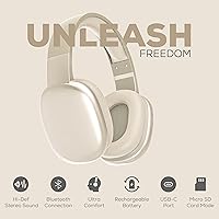 Vista 3 de Gabba Goods Auriculares Inalámbricos Bluetooth Sobre la Oreja con Micrófono - Auriculares Inalámbricos - Reducción de Ruido - Bluetooth, Con Cable