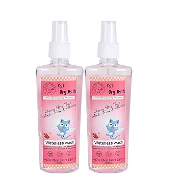 LuckyCharm Cat Dry Bath | No Rinse Waterless Dry Shampoo for Cats (200 ml)