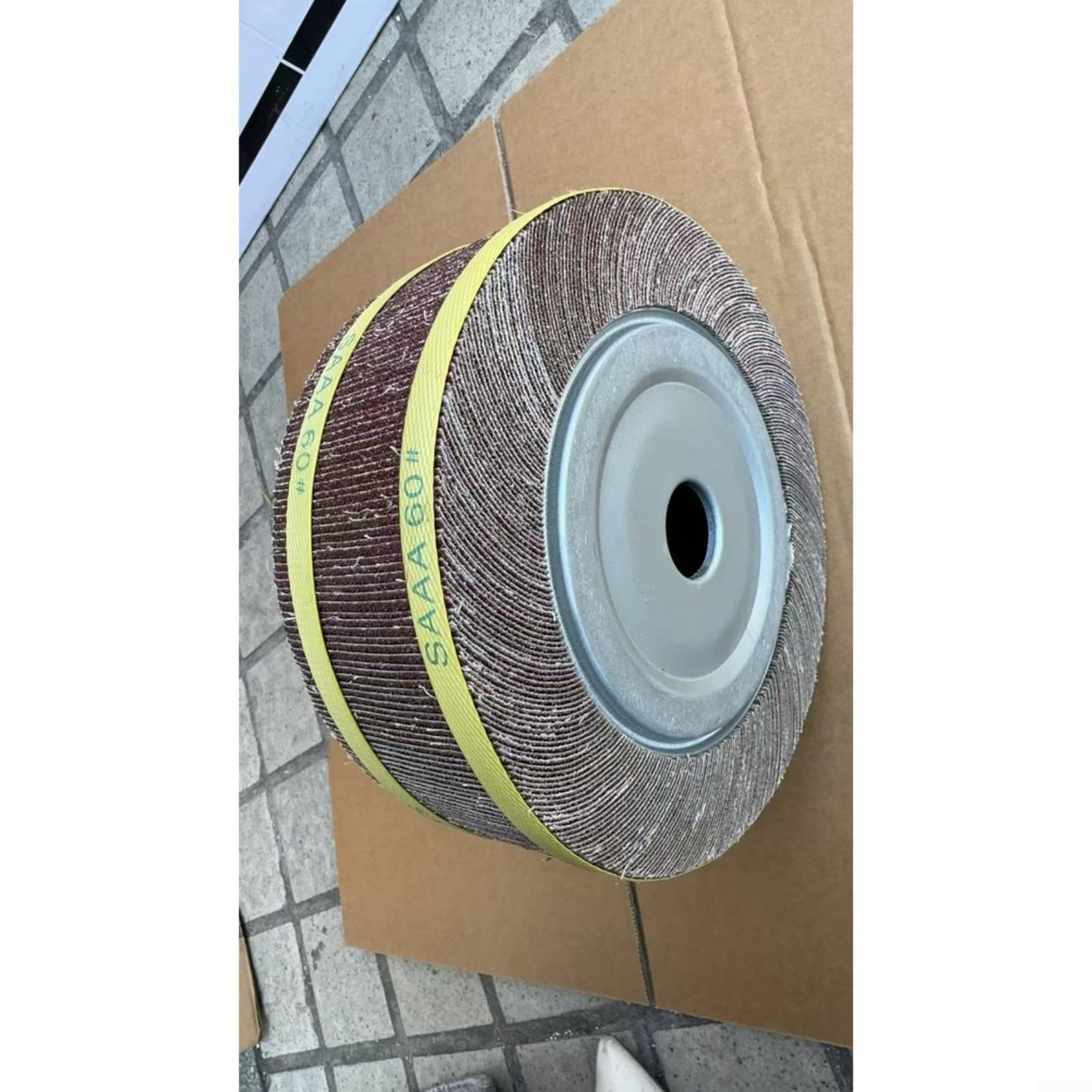 Disco abrasivo premium 250 x 80 x 32 mm de alta calidad para pulido de metal y lijado con rotación estable, ideal para taller e industria, color amarillo, 1 unidad (A)