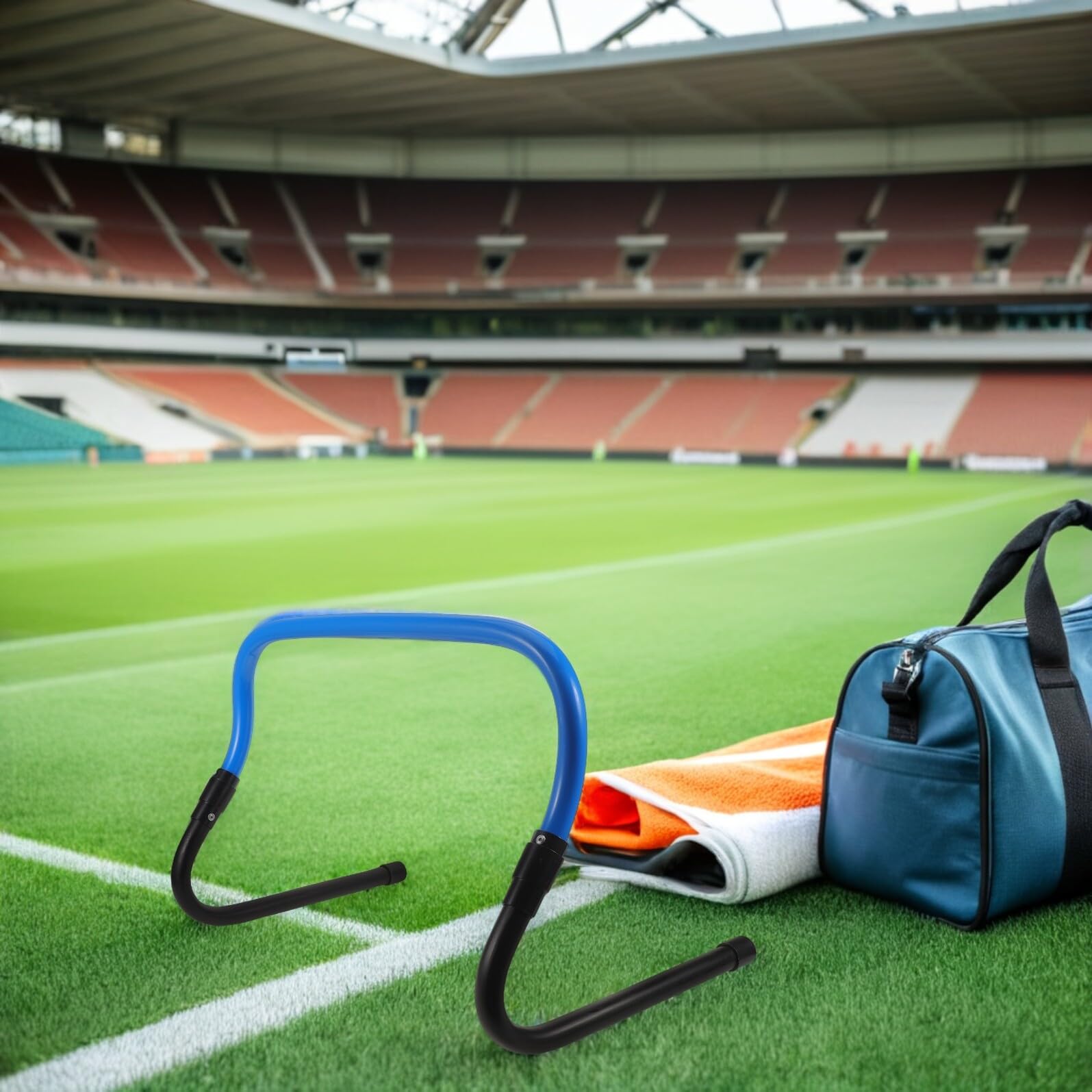 Mikinona Vallas de Agilidad Ajustables para Entrenamiento de Velocidad Obstáculos para Fútbol y Baloncesto Desmontable Amarillo y Negro para Deportistas