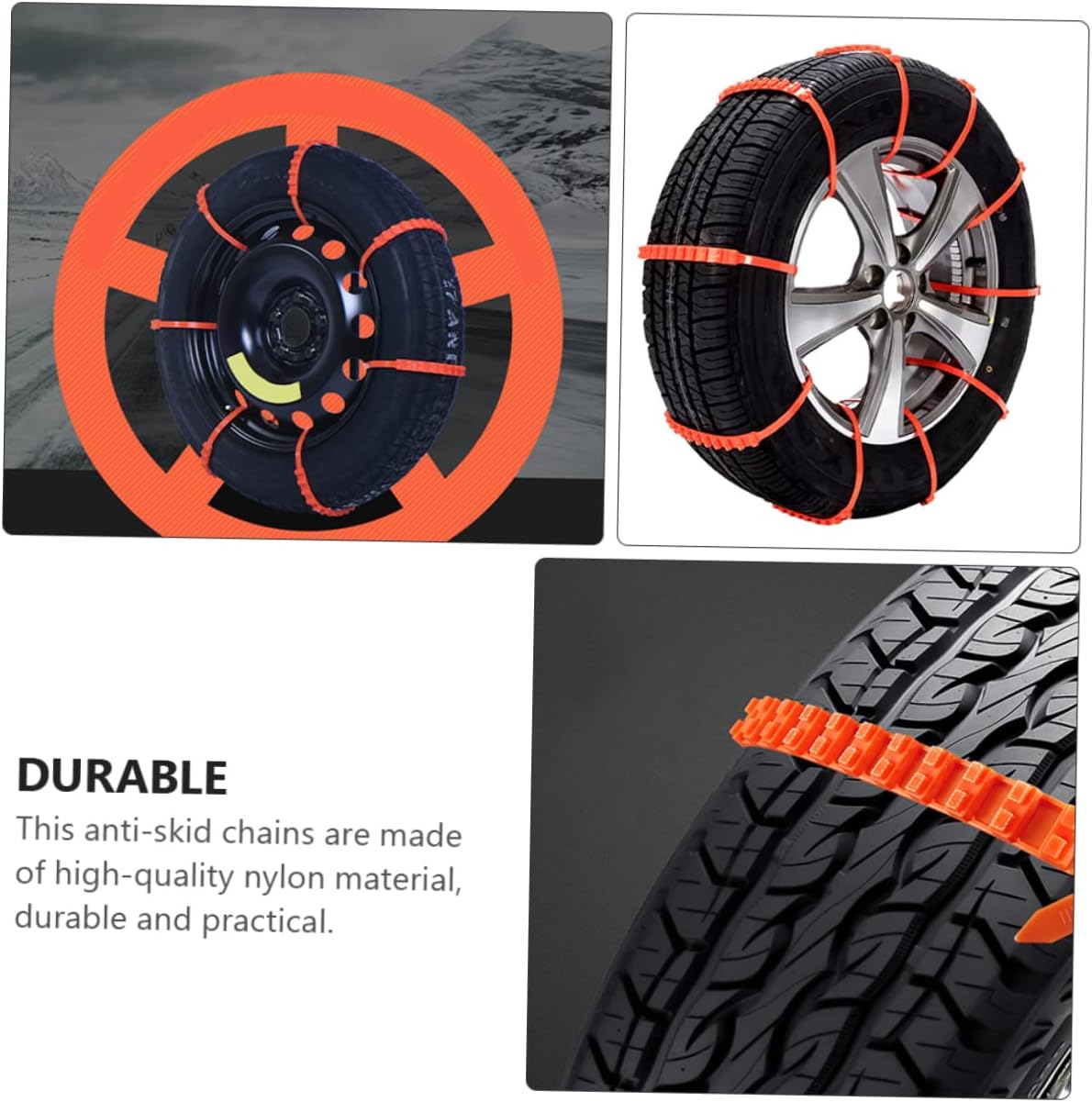 MAGICLULU 10pcs Quality Nylon Material Tire Chain Skid Cable for Ice Snow Skid Chains Tpu