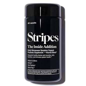 STRIPES Beauty Naomi Watts The Addition Supplement Support Perimenopause Menopause Symptoms Relieve Hot Flashes Stress Brain Fog Probiotic Multi Vitamin 60 Ct