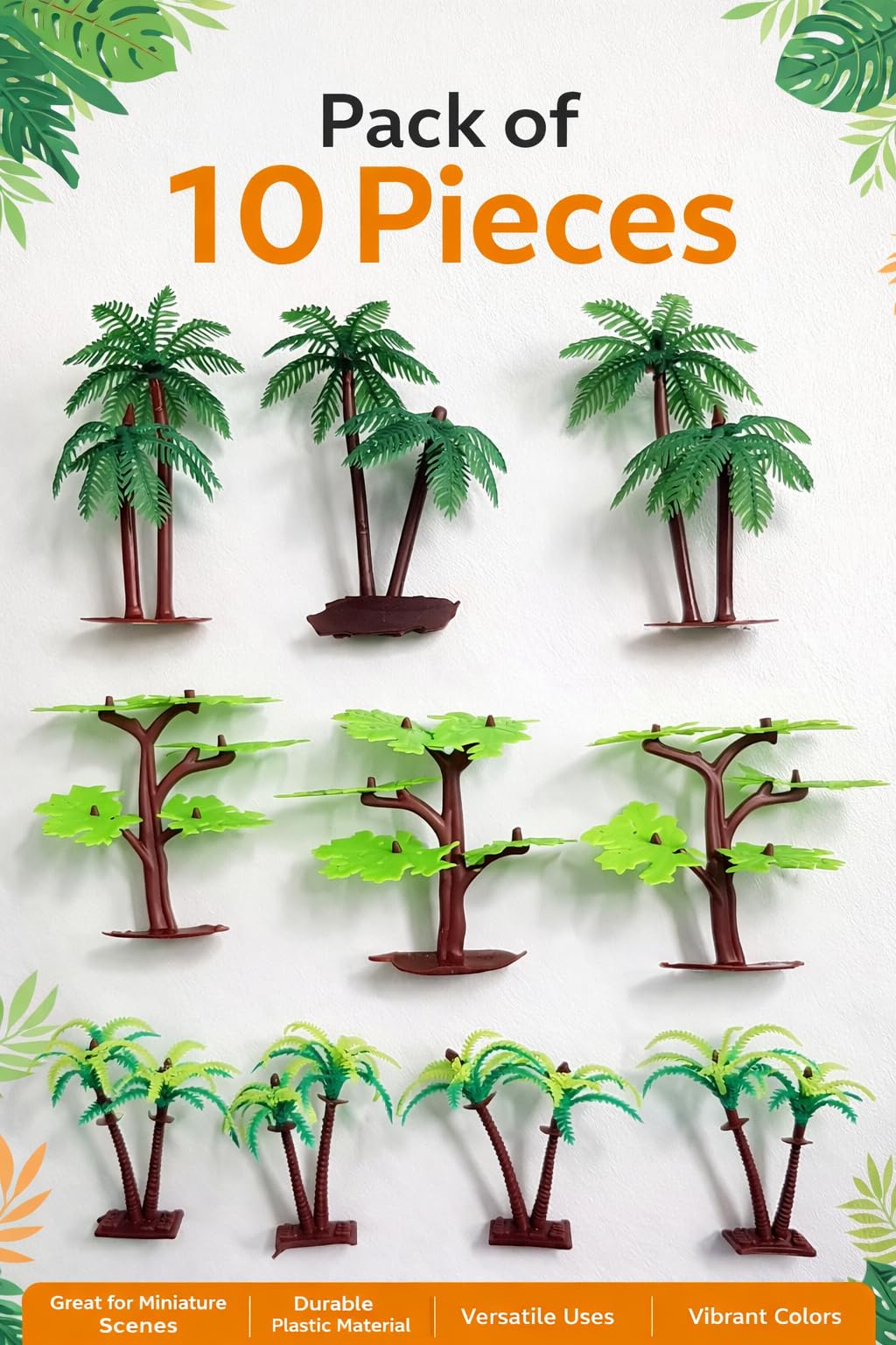 Chuz N Pick Artificial Mini Plastic Leaves Tree for Project Making and Decoration, Art & Craft (10 Pieces)