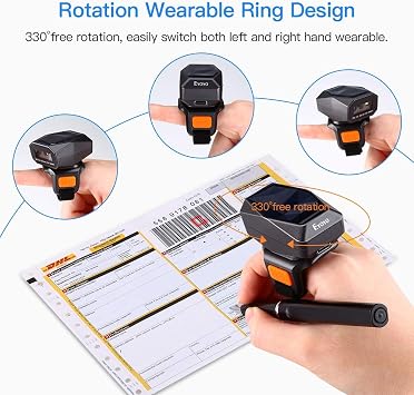 Eyoyo Mini Wearable 2D 1D QR Bluetooth Finger Ring Barcode Scanner