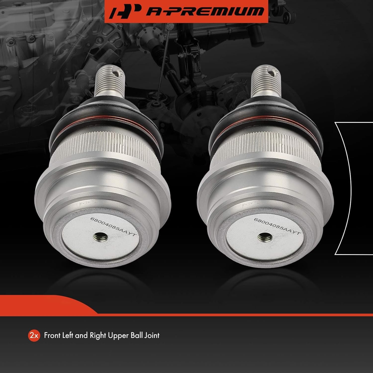 A-Premium 2 x Front Upper Ball Joints, Compatible with Jeep WJ Series Grand Cherokee 1999-2004, JK/JL Series Wrangler 2007-2018, JK Series Wrangler JK 2018