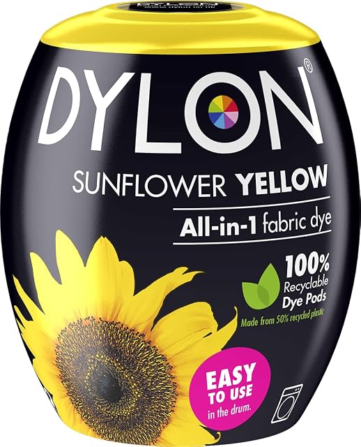 DYLON Washing Machine Fabric Dye Pod for Clothes & Soft Furnishings, 350g  Sunflower Yellow