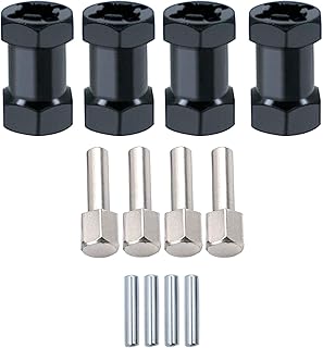 HOPLEX 12mm Wheel Hex Hub with 20mm Offset Extension 4Pcs Hex Drive Adaptor for 1/10 RC Crawler Axial Scx10 D90 Repairing and Upgrading