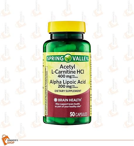 Miniatura 2 de Spring Valley Acetil L-Carnitina HCI 400 mg + ácido alfa lipoico 200 mg cápsulas, 50 unidades + incluye adhesivo Venancio'sfridge