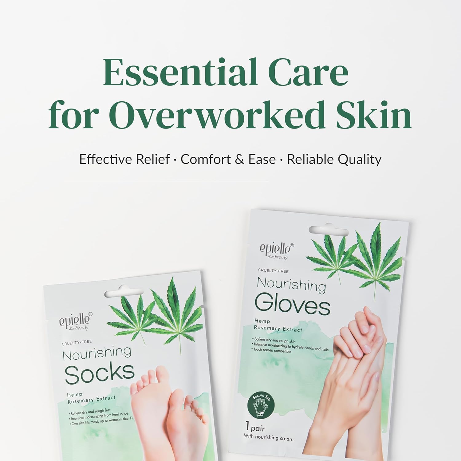 Epielle Nourishing Hand Mask 6 Pairs, Repair and Soften with Hemp & Rosemary Extract, Deep Moisturizing Gloves for Dry, Cracked Hands, Self Care Gifts for Women, Spa Kit, Stocking Stuffers - Image 7
