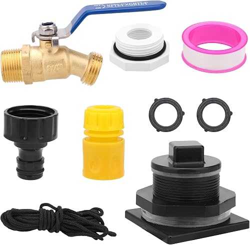 Sinbana Stock Tank Drain Plug Kit for Rubbermaid, Includes Drain Plug 3/4” Brass