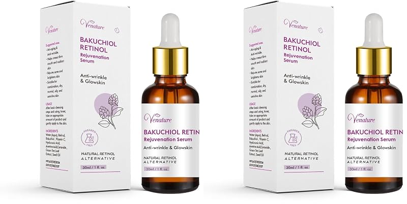 Sérum facial com bakuchiol Venature, pacote com 2