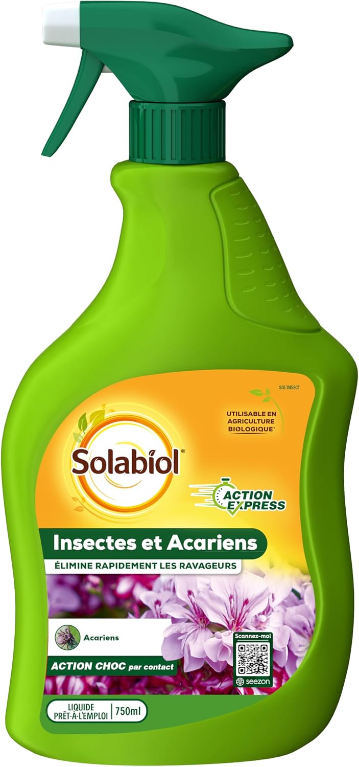 SOLABIOL Insecticide Anti Cochenilles Pucerons Acariens Pyrale Buis - 750ml Prêt à l'Emploi - Élimine Œufs Larves Adultes - Action Rapide - Plantes Intérieur Extérieur - UAB SOFAZPAL750N — vue 2