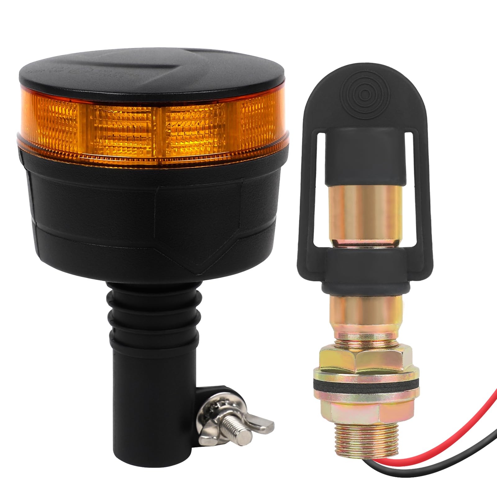 AOHEWEI LED-Warnleuchte mit I-förmiger Halterung, 3 Blink- und 4 Drehmustern, 12/24 V, 30 LED-Stroboskoplampen für Landmaschinen, Nutzfahrzeuge, Schulbusse, Traktoren, Bagger, Lkw