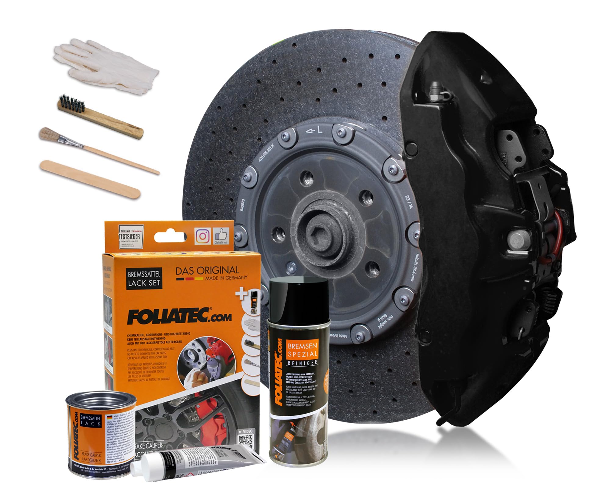 Foliatec - Kit peinture étriers de freins - Noir (schwarz matt), Ref: 2176