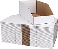 ZBEIVAN 35 Pack White Cardboard Storage Bins 12x6x4.5in - Easy Assembly Pantry Shelf Organizers for Clutter-Free Spaces
