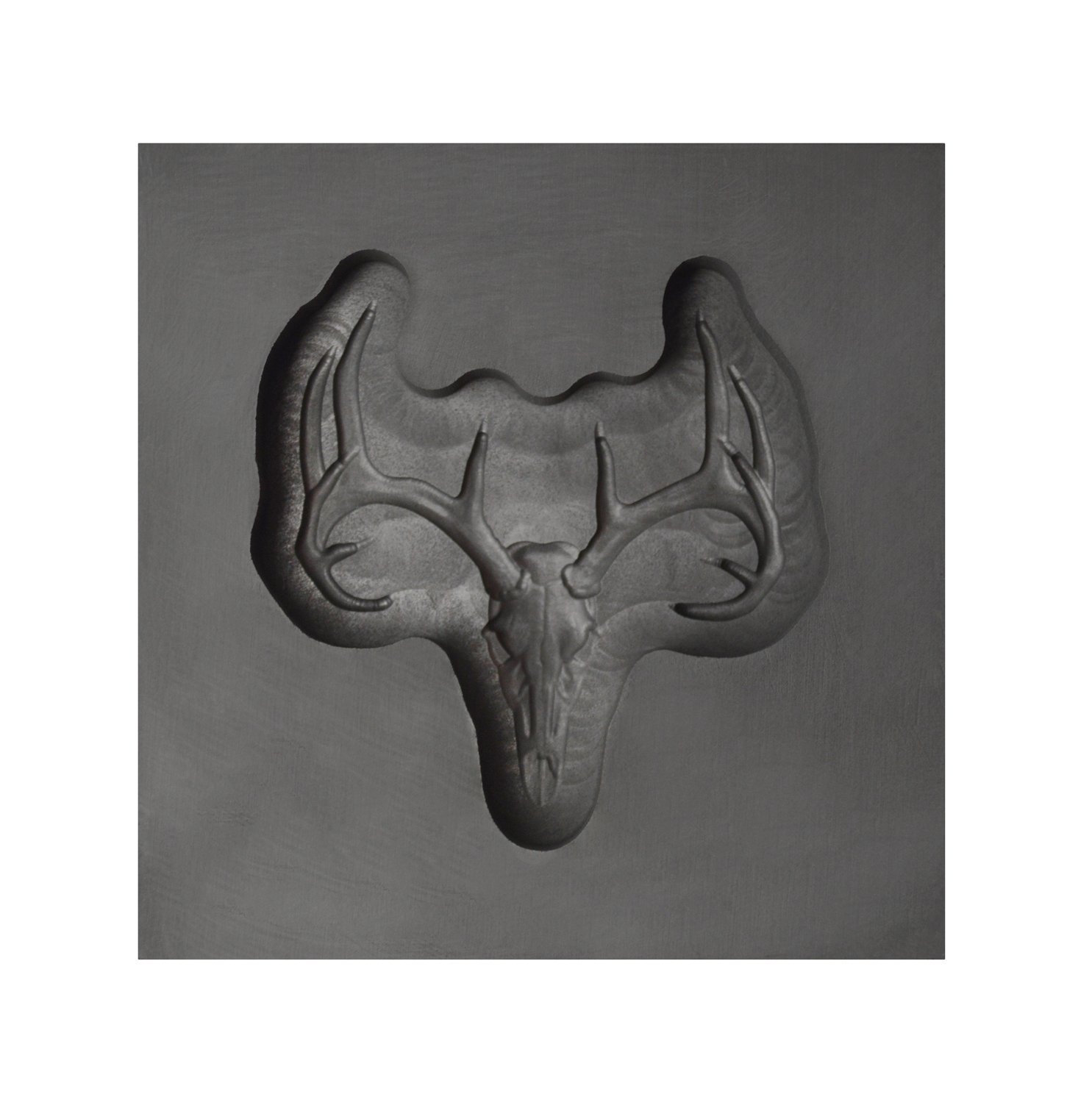Medium - Deer Skull 3D Graphite Ingot Mold for Precious Metal Casting Gold Silver Copper Melting