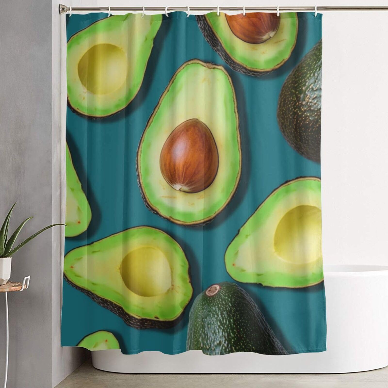 Rideau de douche anti-moisissure épais et imperméable motif fruits tropicaux frais