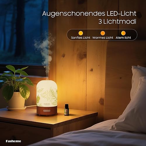 Miniatura 6 de Difusor de aceite esencial con aceite de jazmín, humidificador ultrasónico de aromaterapia de 3.4 fl oz, vaporizador de aroma 6 en 1 con