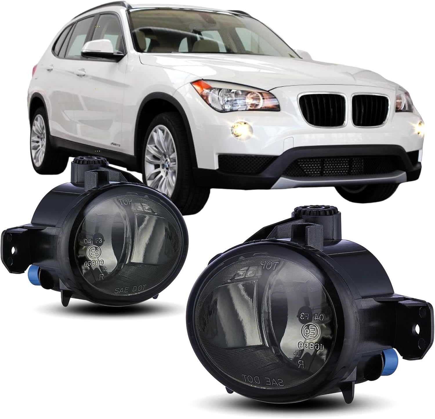 Fog Lights for 2007-2013 BMW X1 E84 2012-2015 with M Package sport bumper/X3 E83 2007-2010/X5 E70 2Pcs Smoke glass