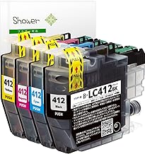 Shower Ink Cartridge for Brother LC412 (BK/C/M/Y), Set of 4 Colors, Compatible Ink with QR/WEB Description (Manufactured by Green Shower) has undergone inspection in Japan (Peace of Mind One Year Pack) LC412-4PK LC412BK LC412C LC412M LC412Y