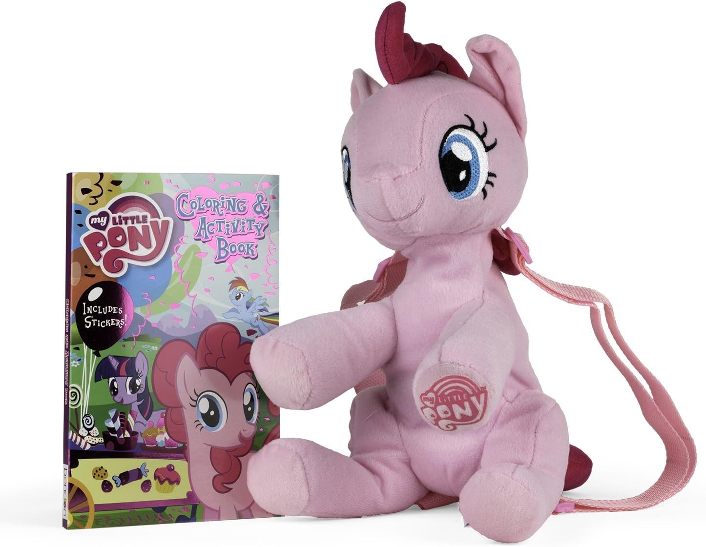 My Little Pony Plush Backpack Gift Set "PINKIE PIE" with Coloring Book, Activity and Stickers by Mad Fun Toys
