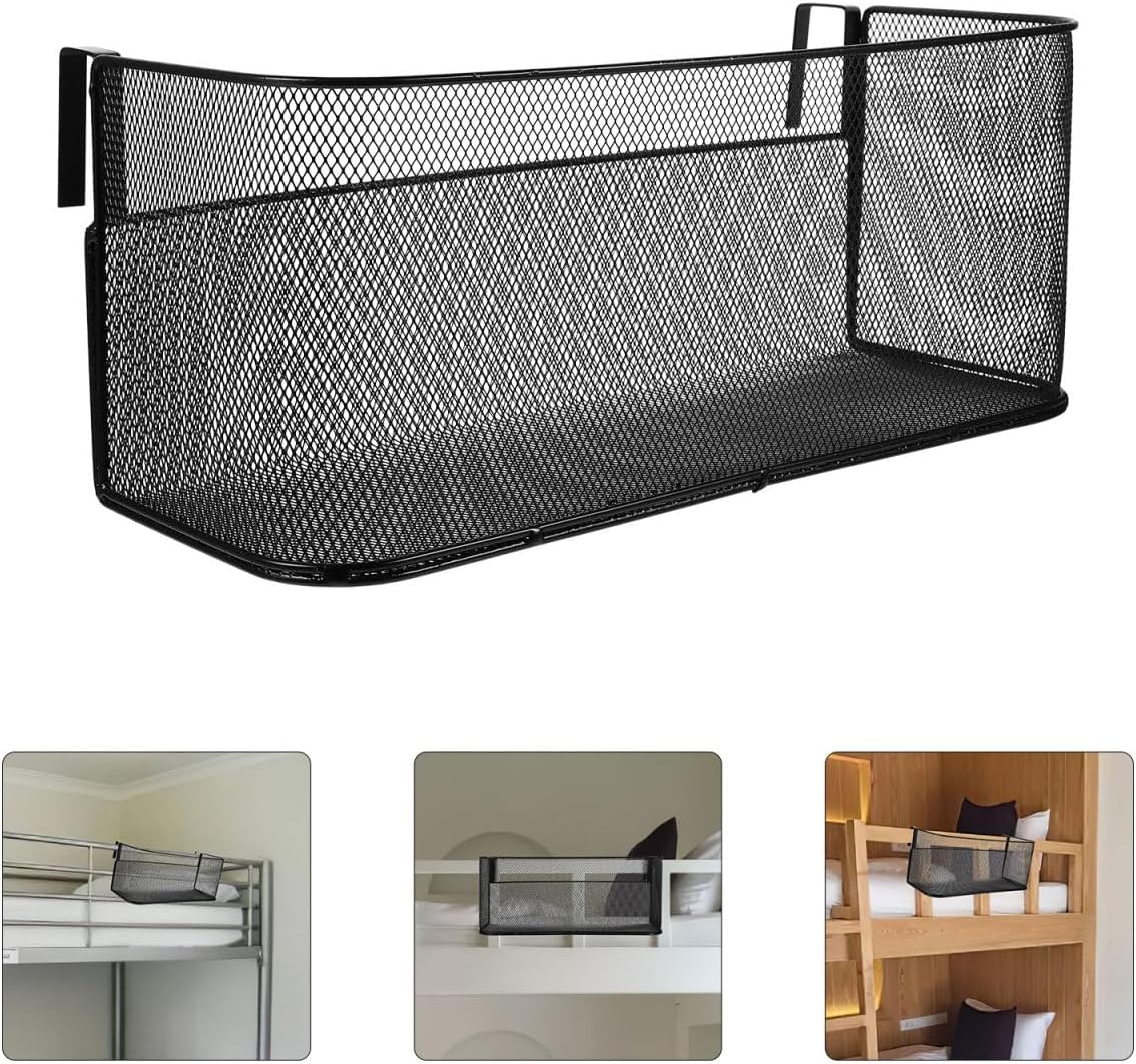 Cabilock Bedside Hanging Storage Basket 14.76X6.49X6.10In Mesh Organizer for Dorm Room and Office with Phone Book and Snack Holder Practical Storage Pocket