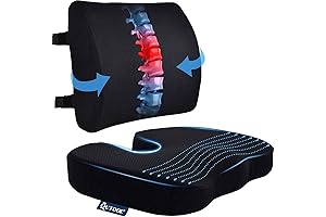 Lower Back Pain Relief Seat Cushion & Lumbar Support Pillow for Office Chair