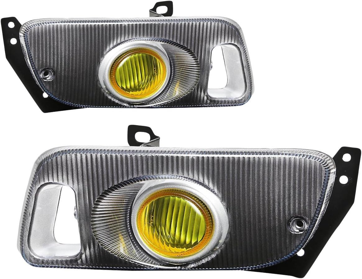 DNA MOTORING FL-HC922-AM Front Bumper Fog Light Driver & Passenger Side Enhance visibility [Compatible with 92-95 Honda Civic Coupe / Hatchback]