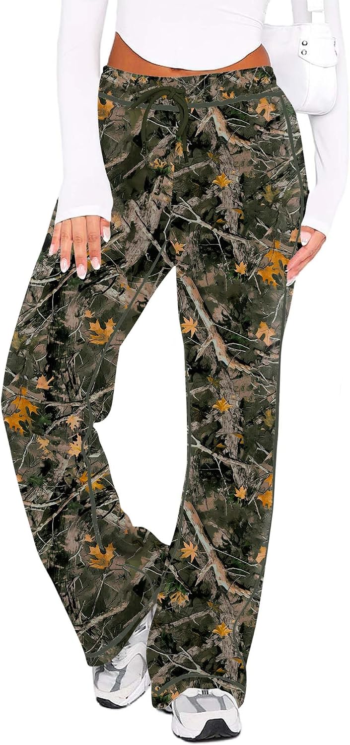 LUYAA Women Wide Leg Sweatpants Low Rise Baggy Fleece Sweatpants for Womens with Pockets