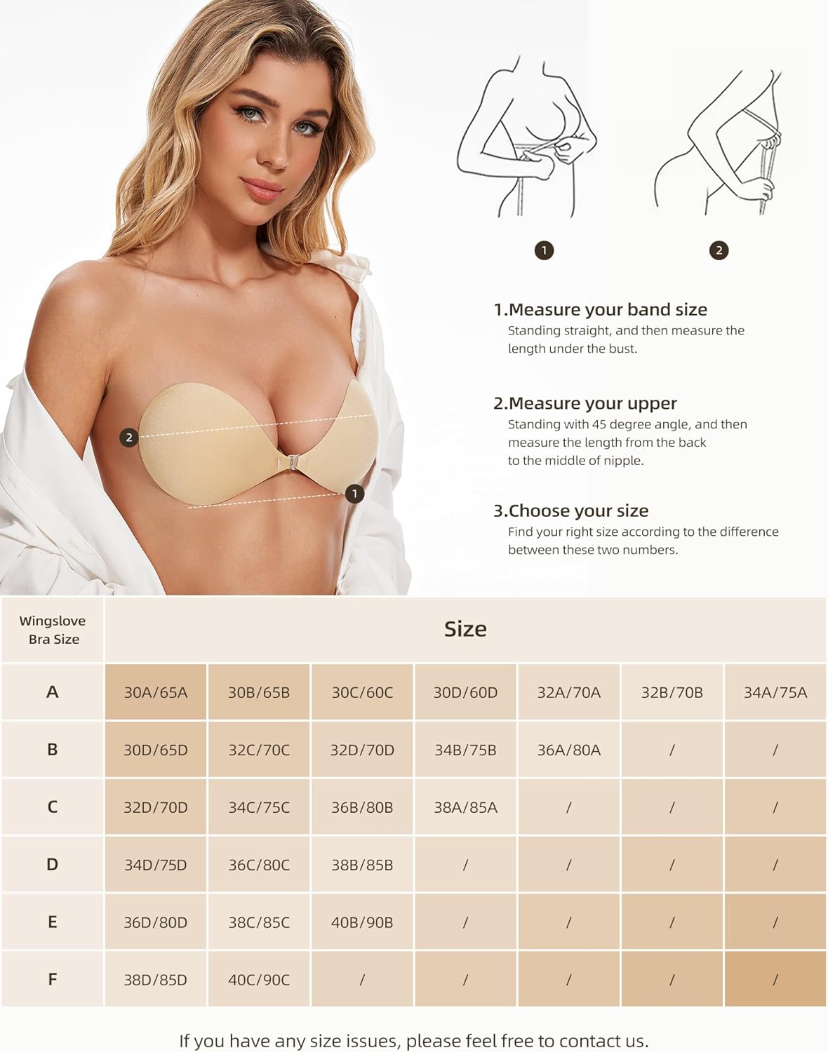 Wingslove Adhesive Bra Reusable Strapless Self Silicone Push-up Invisible Sticky Bras for Backless Dress - Image 5