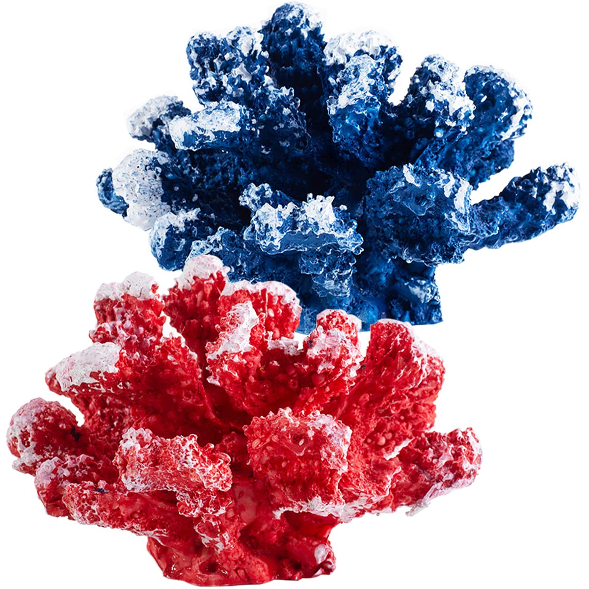 WideSmart 2PCS Planta de Coral Artificial,Adorno de Coral Artificial Decoración de Acuario Adorno Artificial Coral de Plástico Adorno de Planta de Coral Acuario Paisaje Submarino Decoración Artificial