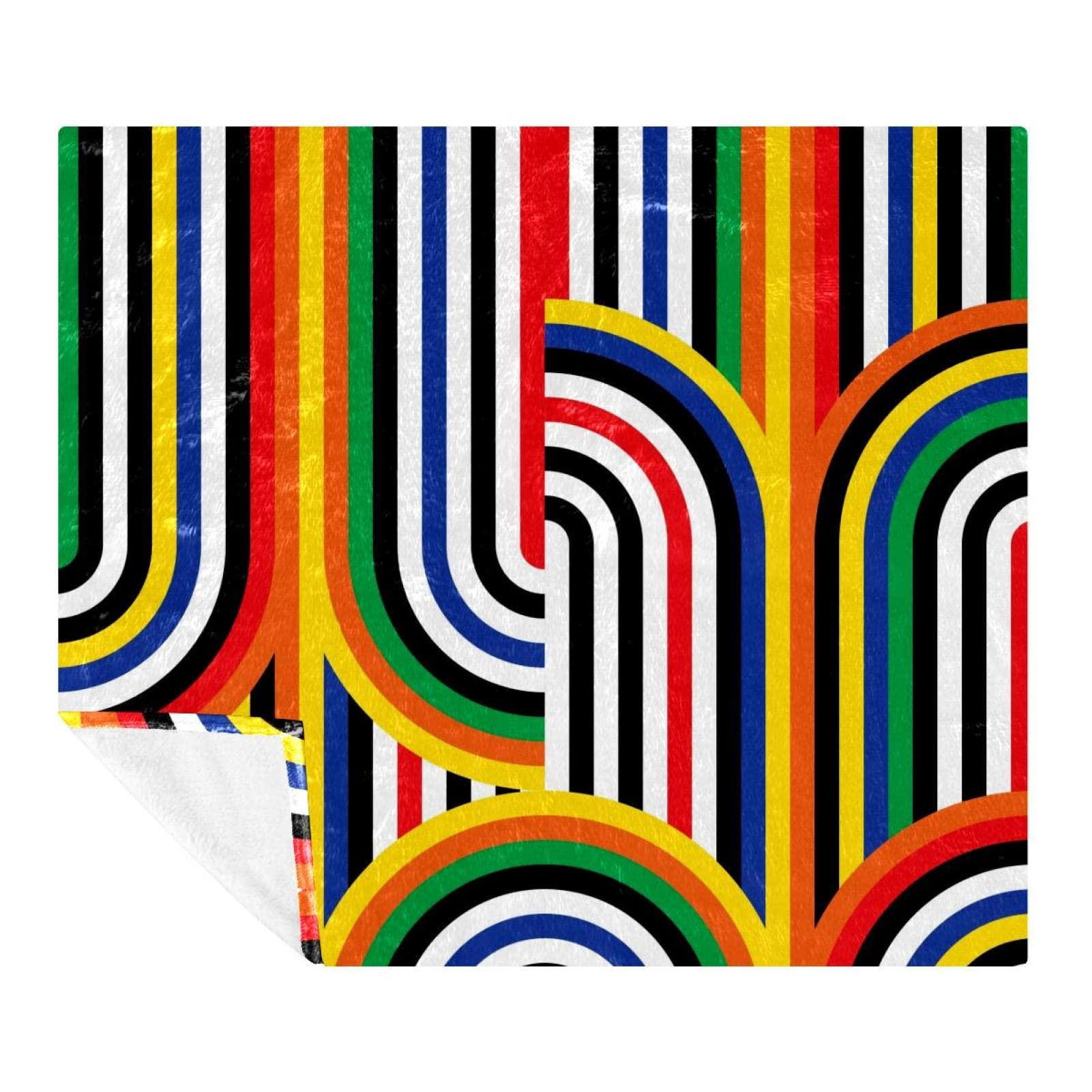 Couverture polaire microfibre légère et douce avec motif abstrait pour lit