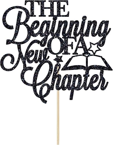 Miniatura 3 de Decoración para tartas The Beginning of a New Chapter, decoraciones de fiesta de despedida, graduación, jubilación, compromiso, baby shower, fiesta,