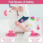 IPlay, iLearn Bouncy Pals Unicorn Hopping Horse Plush, Extérieur n Endoor Ride sur les jouets d'animaux, Hopper gonflable, Activité d'équitation Cadeau d'anniversaire pour 18 Mois 2 3 4 L'année de la petite fille de l'enfant W/Pump
