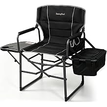 SUNNYFEEL Directors Camping Chair 500LBS with Side Table & Cooler Bag